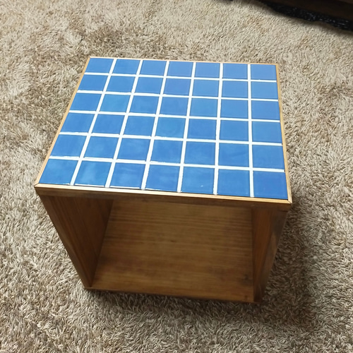 サイズオーダー可】＊受注生産＊ タイルキューブテーブル サイド