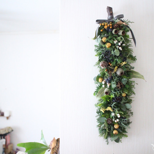 クリスマススワッグ クリスマスリース フレッシュリース 40㎝ 【公式通販】