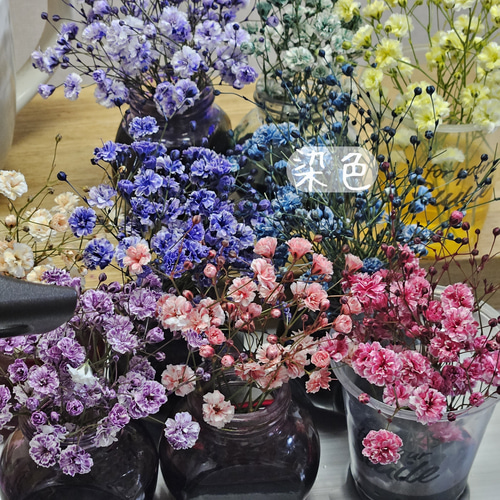 琉球ガラス入り～*ブルーの色彩あめ玉ヘアゴムmarry.c's