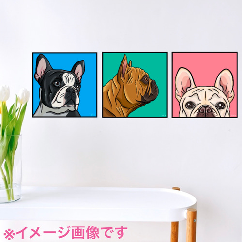 アートパネル ひょっこりフレンチブルドッグ（ホワイト