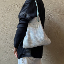 【一点もの】リントン社シャネルツィードの巾着バッグ 3枚目の画像