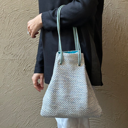 一点もの】リントン社シャネルツィードの巾着バッグ 巾着バッグ