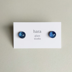 【ピアス&リングセット】一粒ガラスのリング&一粒ガラスのピアス　ロイヤルブルー（ゴールド） 8枚目の画像