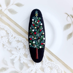 大人可愛い ミモザ刺繍パッチンピン ミモザパッチン留め ヘアピン