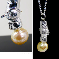 雪だるまのパール ペンダント O / Pearl Snowman Pendant 3枚目の画像