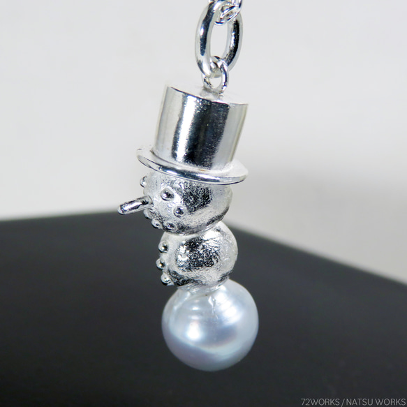 雪だるまのパール ペンダント B / Pearl Snowman Pendant 6枚目の画像