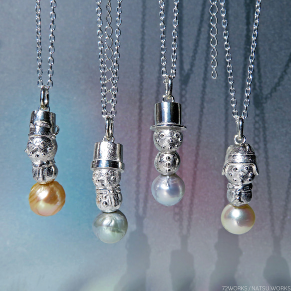 雪だるまのパール ペンダント B / Pearl Snowman Pendant 8枚目の画像