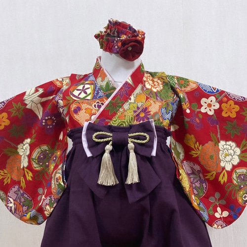 送料込み】【おまけ付き】大正ロマン風 ハンドメイド ベビー キッズ 袴