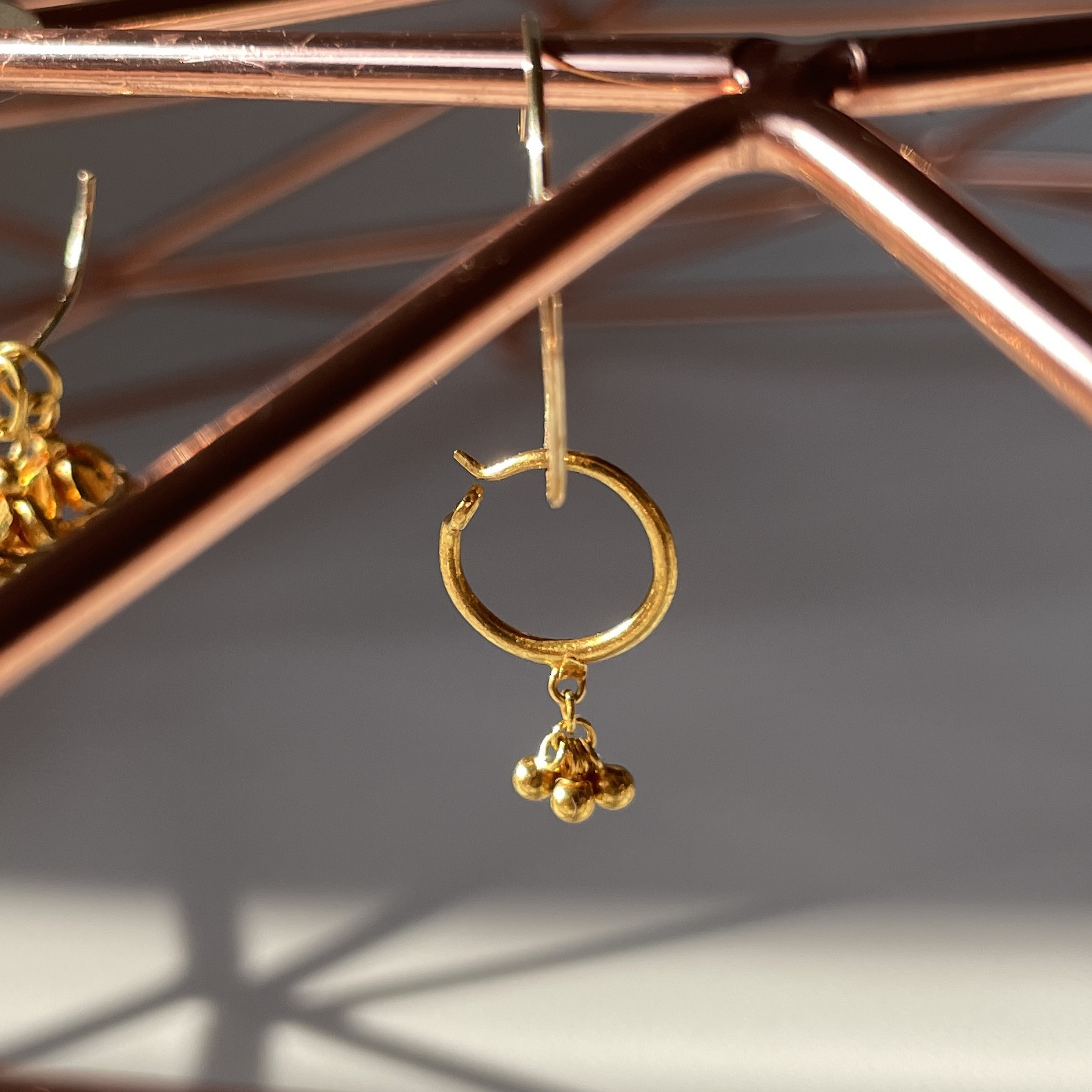 18K ハンドメイドフープピアス 片方 Mossa FirenzeITALY