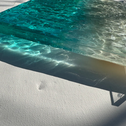 新作　アートインテリアパネル 安らぎの砂浜　立てかけパネル　レジン　水紋アート　海resin 7枚目の画像