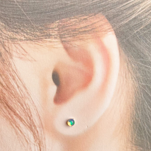 3㎜ エチオピアオパール マグネットピアス イヤリング