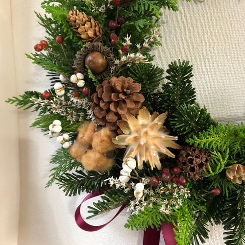 Natural＊クリスマスガーランド☆ドライフラワーリース