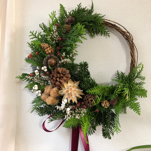 Natural~*~クリスマスリース☆ドライフラワーリース ドライフラワー