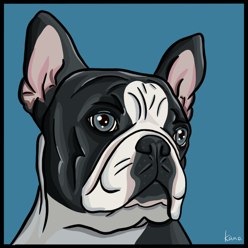 title『HAPPY』絵画 原画 アート インテリア 犬 フレンチブルドッグ b54769a7620babf84c4b972dcfdf2b