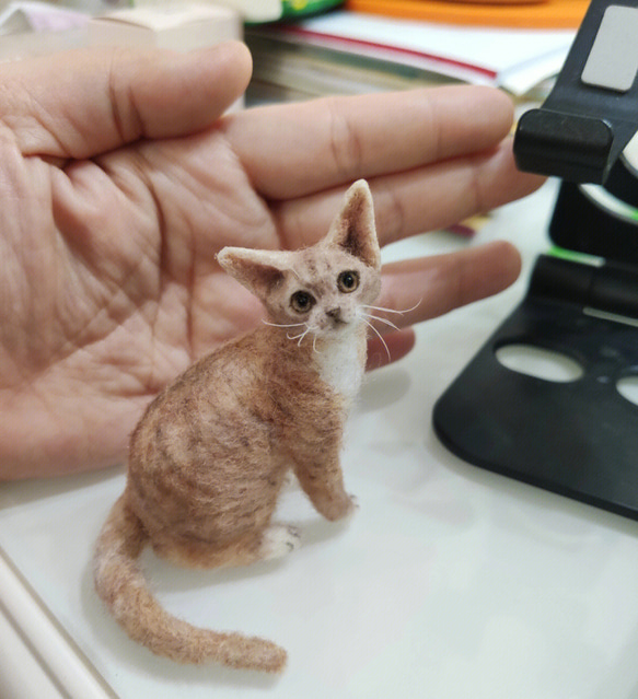 【オーダーメイドペット】羊毛フェルト、うちの子　猫ぬいぐるみ、フェルト猫、羊毛猫、肖像画、犬猫人形 プレゼントやギフトに 100% 模様