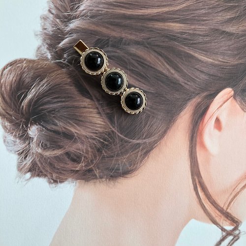 アンティークパール 髪留め ヘアクリップ ハンドメイド ウエディング