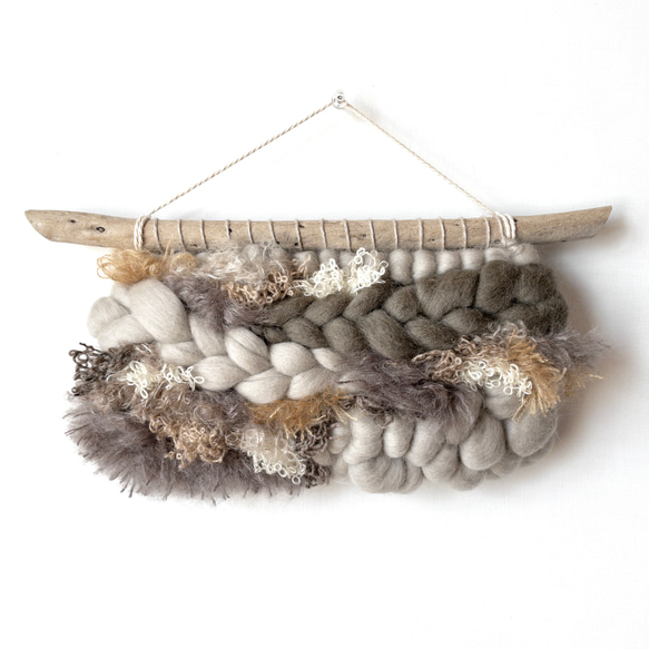 [獨一無二的物品] 浮木編織掛毯“煙灰色”。 第4張的照片