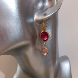 babypinkdrop princess pierced earrings(K18GF) rubyred 9枚目の画像