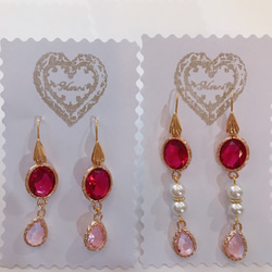 babypinkdrop princess pierced earrings(K18GF) rubyred 10枚目の画像