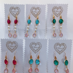 babypinkdrop princess pierced earrings(K18GF) rubyred 3枚目の画像