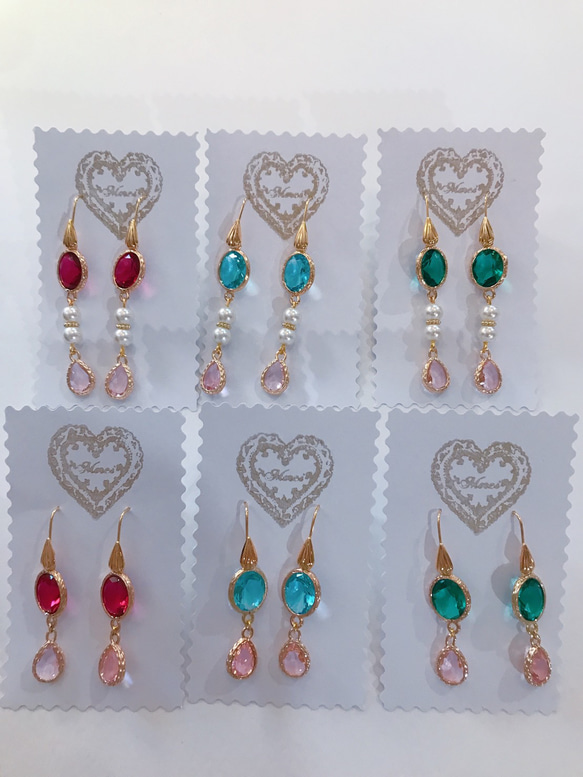 babypinkdrop princess pierced earrings(K18GF) rubyred 3枚目の画像