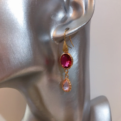 babypinkdrop princess pierced earrings(K18GF) rubyred 6枚目の画像