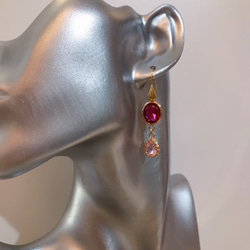 babypinkdrop princess pierced earrings(K18GF) rubyred 4枚目の画像