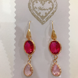 babypinkdrop princess pierced earrings(K18GF) rubyred 7枚目の画像