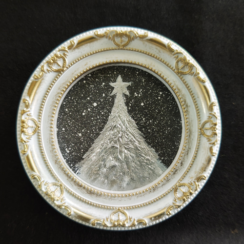 油絵 絵画 ミニ絵画 【雪のクリスマスツリー】 油絵 絵画 ミニ絵画 【雪のクリスマスツリー】 絵画 HR 通販