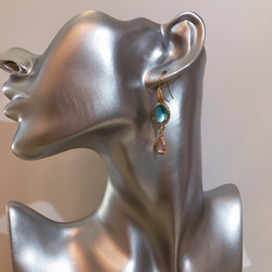 babypinkdrop princess pierced earrings(K18GF) skyblue 5枚目の画像