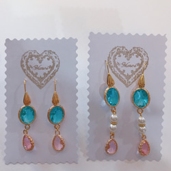 babypinkdrop princess pierced earrings(K18GF) skyblue 10枚目の画像