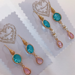 babypinkdrop princess pierced earrings(K18GF) skyblue 12枚目の画像