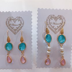babypinkdrop princess pierced earrings(K18GF) skyblue 11枚目の画像