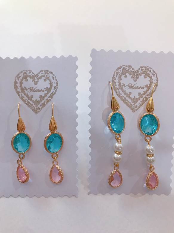 babypinkdrop princess pierced earrings(K18GF) skyblue 11枚目の画像