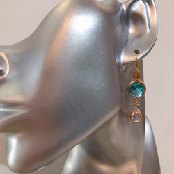 babypinkdrop princess pierced earrings(K18GF) skyblue 8枚目の画像
