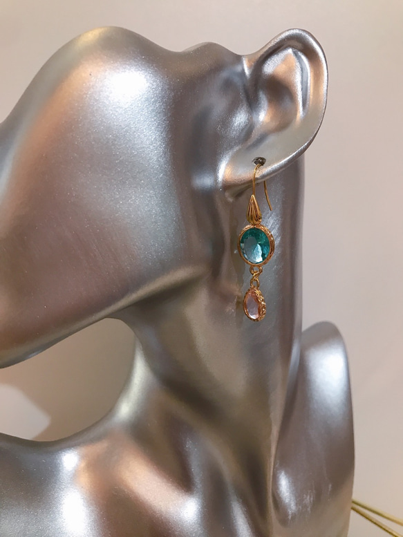 babypinkdrop princess pierced earrings(K18GF) skyblue 7枚目の画像