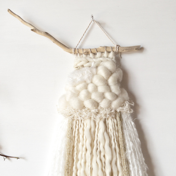 [獨一無二的物品] 浮木編織的掛毯“白夜”。 第2張的照片