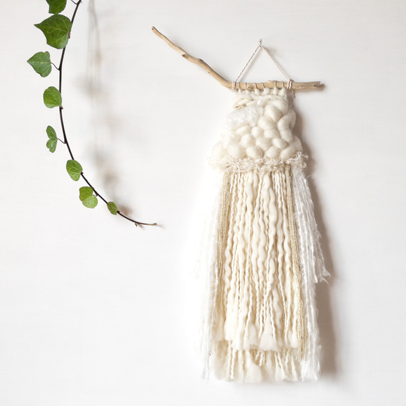 [獨一無二的物品] 浮木編織的掛毯“白夜”。 第1張的照片