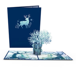 ポップアップグリーティングカード　Winter Surreal Deer 1枚目の画像