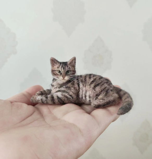 【オーダーメイドペット】羊毛フェルト、うちの子　猫ぬいぐるみ、フェルト猫、羊毛猫、肖像画、犬猫人形 プレゼントやギフトに 100% 模様