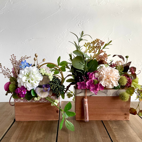 2WAY マムと蘭の和風アレンジS アーティフィシャルフラワー 造花