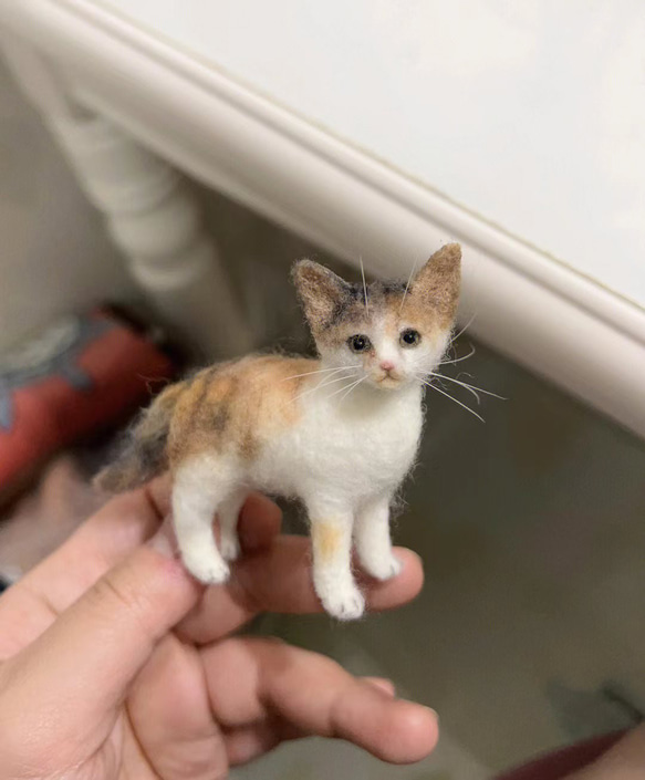 【オーダーメイドペット】羊毛フェルト、うちの子　猫ぬいぐるみ、フェルト猫、羊毛猫、肖像画、犬猫人形 プレゼントやギフトに 100% 模様