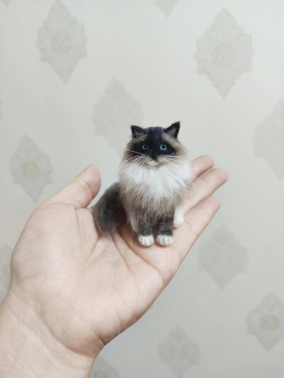 【オーダーメイドペット】羊毛フェルト、うちの子　猫ぬいぐるみ、フェルト猫、羊毛猫、肖像画、犬猫人形 プレゼントやギフトに 100% 模様