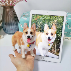 【オーダーメイドペット】羊毛フェルト、うちの子　犬ぬいぐるみ、フェルト犬、羊毛犬、肖像画、犬猫人形 プレゼントやギフトに 1枚目の画像