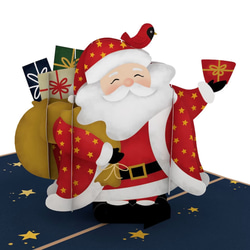 ポップアップグリーティングカード　Jolly Holiday Santa 2枚目の画像