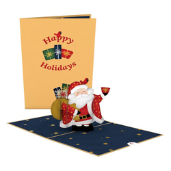 ポップアップグリーティングカード　Jolly Holiday Santa 1枚目の画像