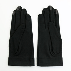 【送料無料】メンズ 男性 黒 手袋  プレゼント ブラック スマホ タッチ ポイント付 上質ウール100% 5枚目の画像