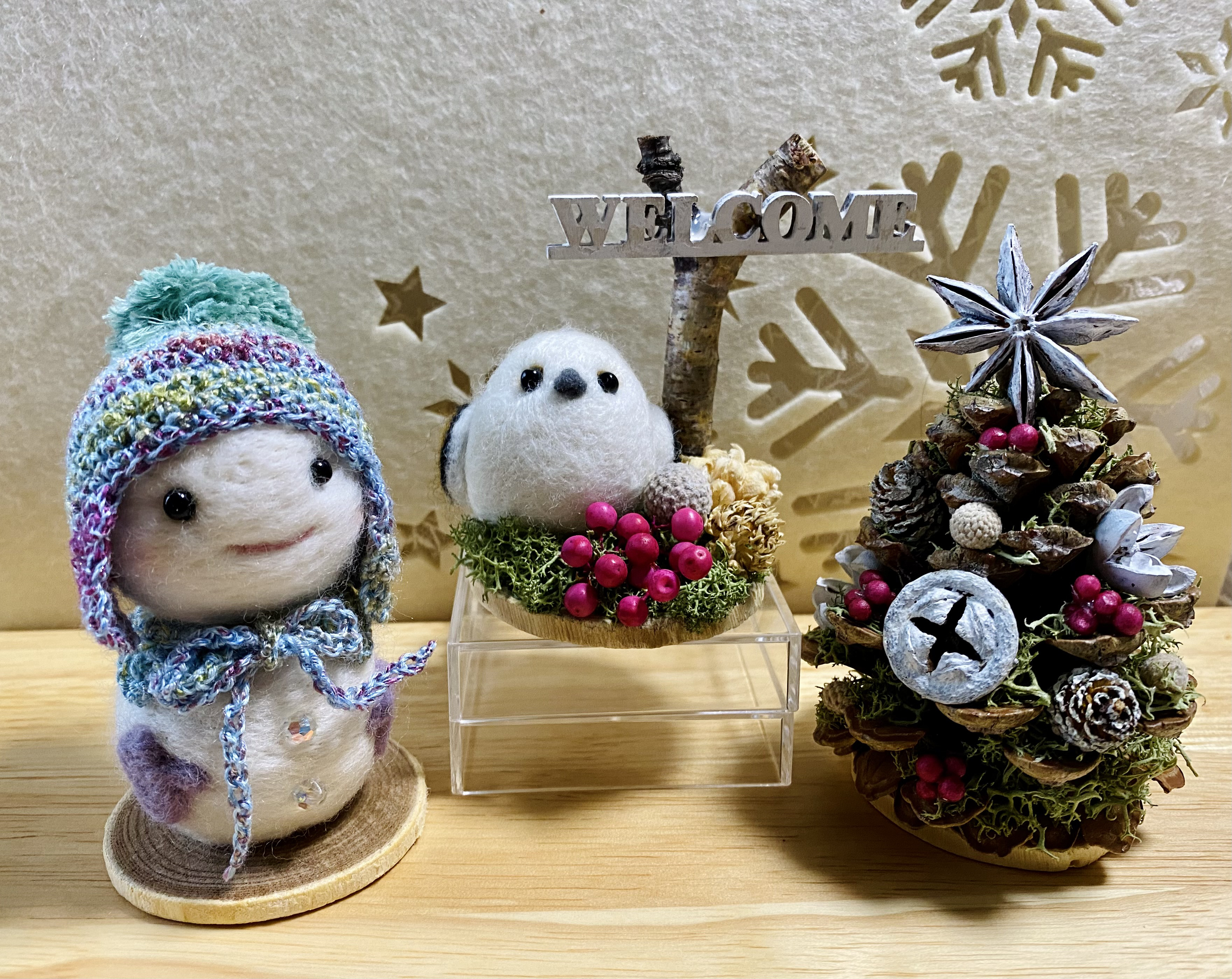 シマエナガと雪だるまセット クリスマスツリー youmoutikutik