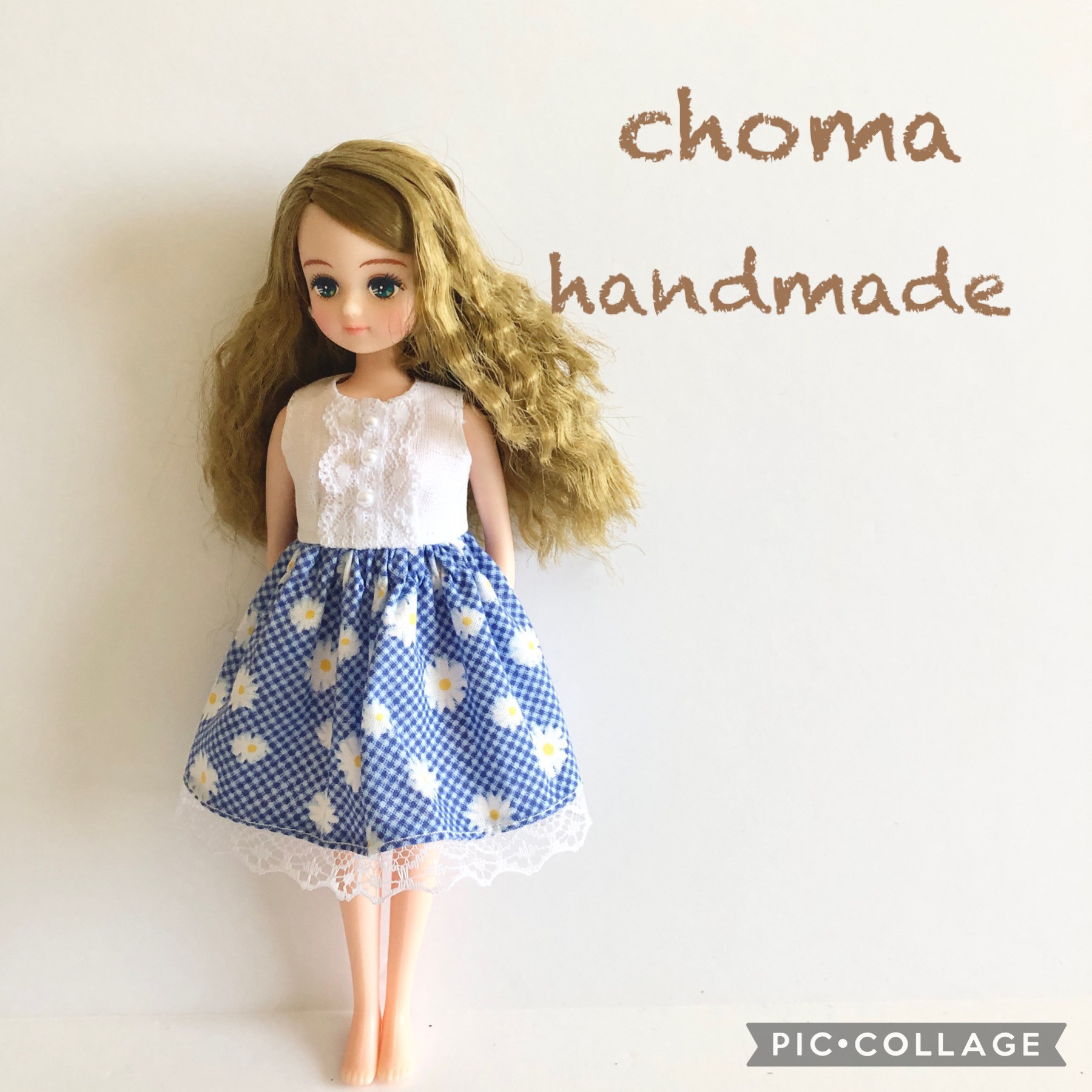 リカちゃん 服 ワンピース 花柄 ブルー その他人形 CHOMA 通販