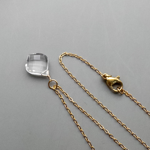 道を照らす 水晶 ペンダント ネックレス ステンレス クォーツ